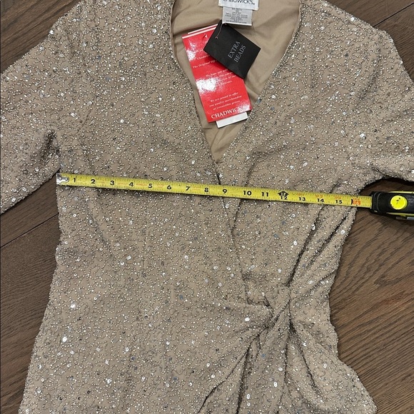 Chadwick’s NWT Vintage Champagne Sequin Wrap Jacket - Picture 2 of 4